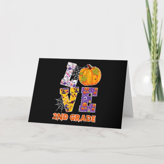 Cartão Love 2nd Grade Teacher School Halloween Gift (Frente)
