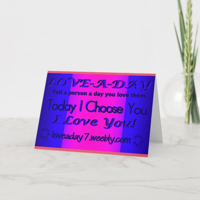 Cartão Love A Day Greeting Card-Blue/Pink/Purple (Frente)