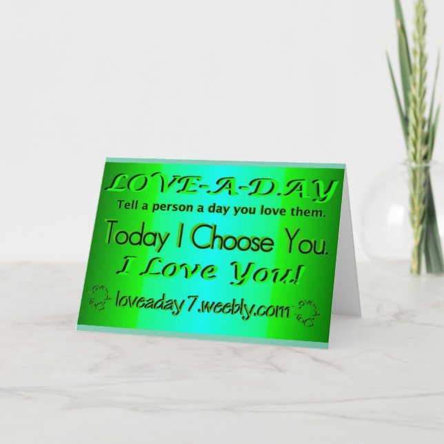 Cartão Love A Day Greeting Card-Bright Green (Frente)