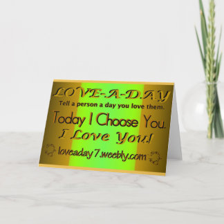 Cartão Love A Day Greeting Card-Green/Dark Yellow