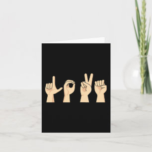 Cartão Love ASL Dia de os namorados Cute Sign Language Aw