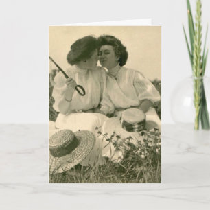 Cartão Love at the Park--Lesbian Vintage Greeting Card