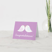 Love Birds on Light Purple Wedding Congratulations