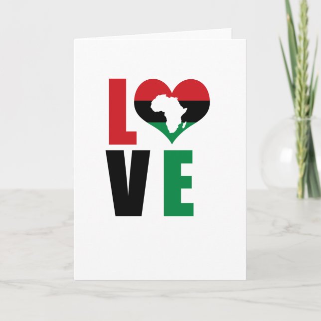 Cartão Love Black History Month African Flag (Frente)