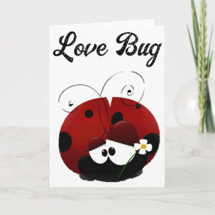 Cartão Love Bug Ladybug Fofo Desenho Animado Dia Dos Namo