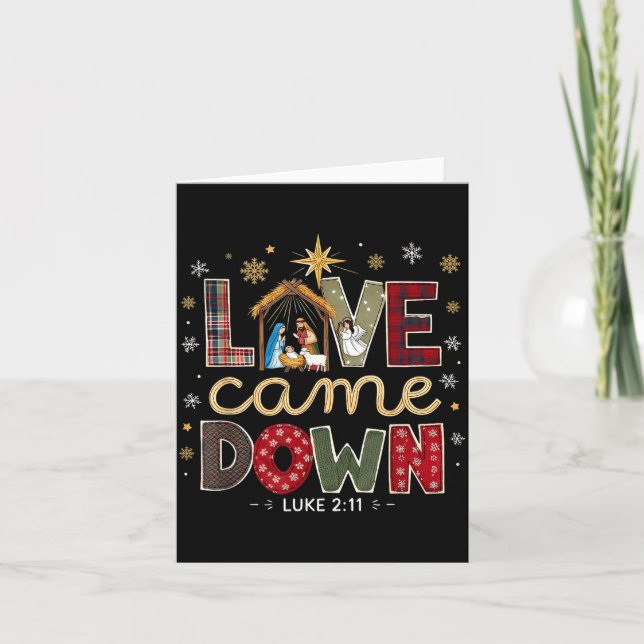 Cartão Love Came Down Luke 2_11 Patchwork Christmas Art  (Frente)