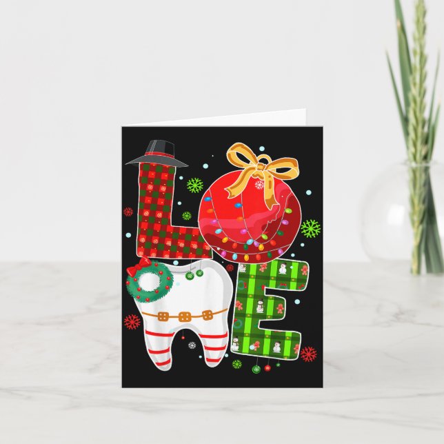 Cartão Love Dental Life Bauble Tooth Dentist Fall Christm (Frente)