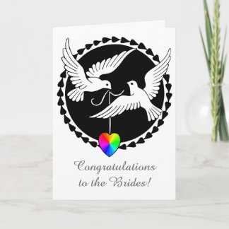 Cartão Love Doves Lesbian Wedding Pride Heart Card