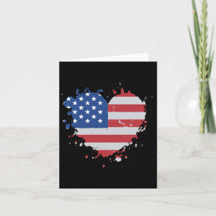Cartão Love Flag Usa Heart, 4 De Julho, American Proud Gi