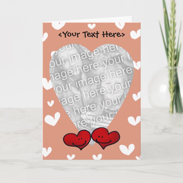 Cartão Love heart card template (Frente)