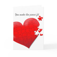 love heart jigsaw puzzle card