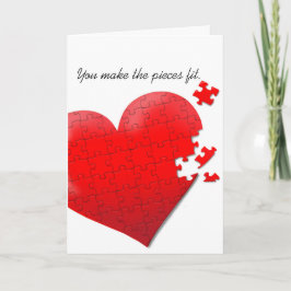 Cartão love heart jigsaw puzzle card