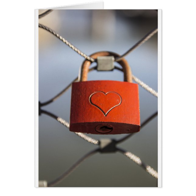 Cartão Love Heart Padlock (Frente)