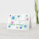 Cartão 'Love-in-a-mist' Birthday Card for Wife<br><div class="desc">A birthday card for a wife with a design of pink and blue Love-in-a-mist,  handpainted on a white background by Judy Adamson. Blank inside for your own message. See also matching mug and Keds Shoes.</div>