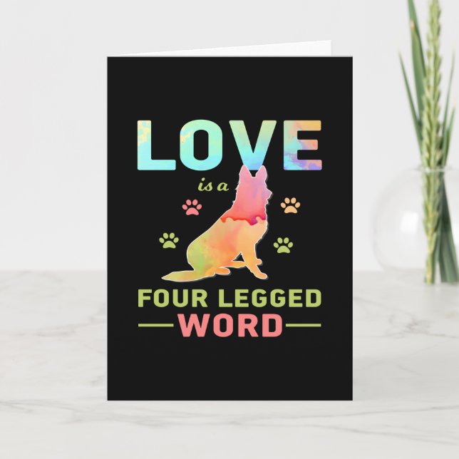 Cartão Love Is a four legged word (Frente)