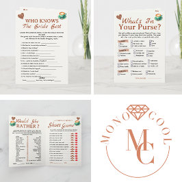 Cartão Love Is Brewing Bridal Shower Party 4 Games Fun