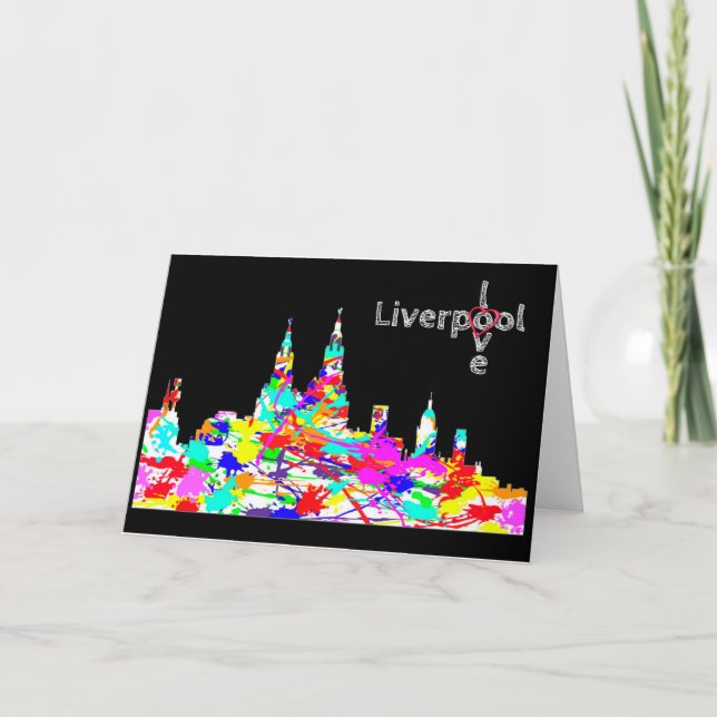 Cartão Love Liverpool - Liverpool Skyline Greeting Card (Frente)