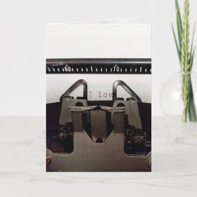 Cartão love message on retro typewriter (Frente)
