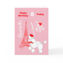 Love Paris French Poodle  Personalized Birthday