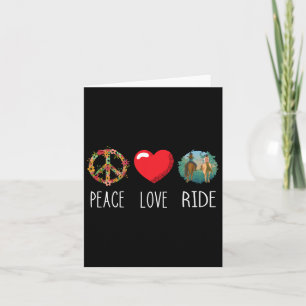 Cartão Love Peace Ride Horseback Riding Horse Lover Eques