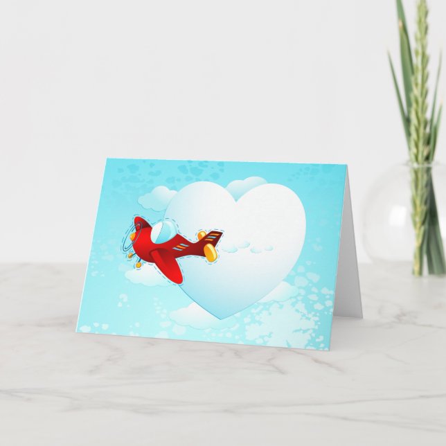 Cartão Love plane, greeting card (Frente)