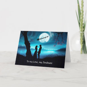 Cartão Love Romance Natal Holiday com Casal