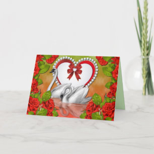 Cartão Love swans greeting card