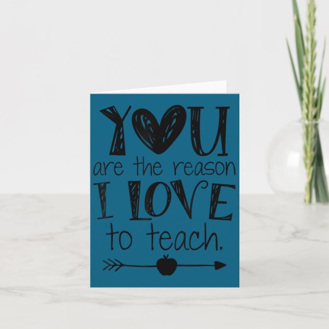 Cartão Love To Teach Sitive Affirmation Motivational Teac (Frente)