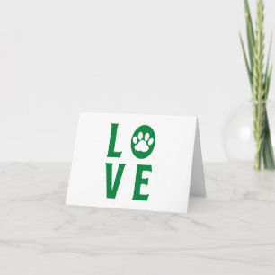 Cartão Love with Paw Print (Cats, Cães, Pet) PERSONALIZAD