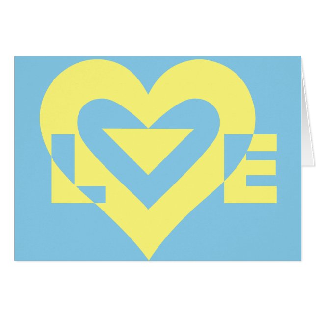Cartão Love Yellow on Blue (Frente Horizontal)