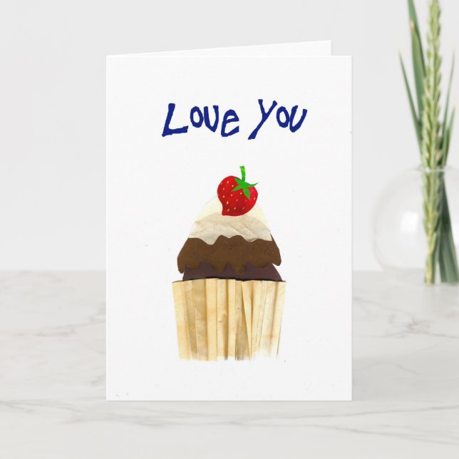 Cartão 'Love You' Cupcake Greeting Card (Frente)