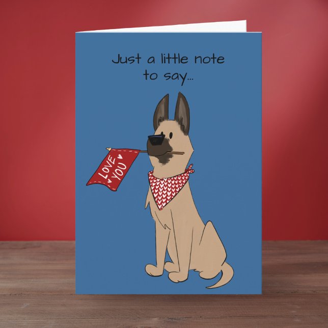 Cartão Love You Cute Dog Blank Folded Greeting Card (Criador carregado)