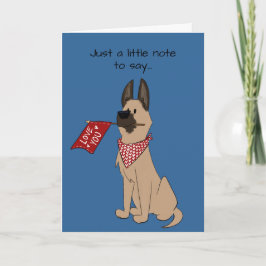 Cartão Love You Cute Dog Blank Folded Greeting Card