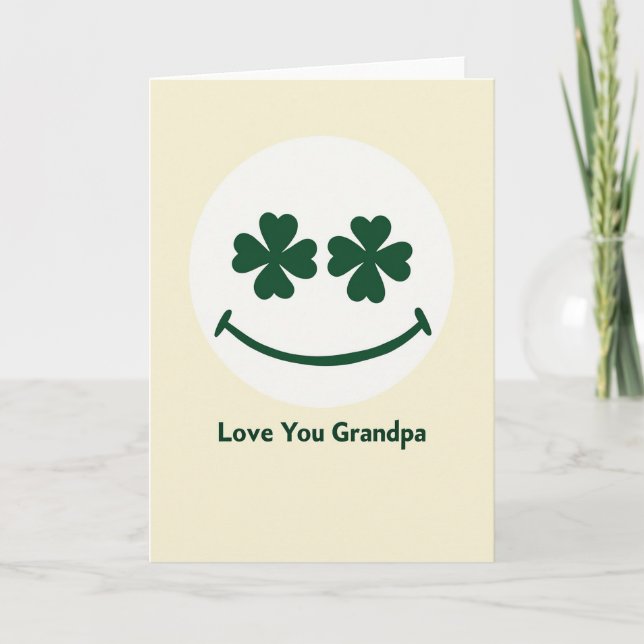 Cartão Love You Grandpa Smiling Face Card (Frente)