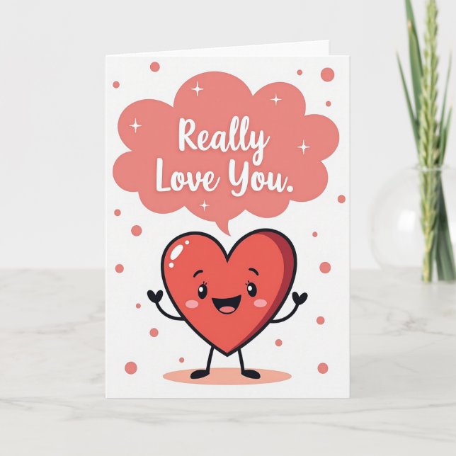 Cartão Love You Heart Felt Message Card (Frente)