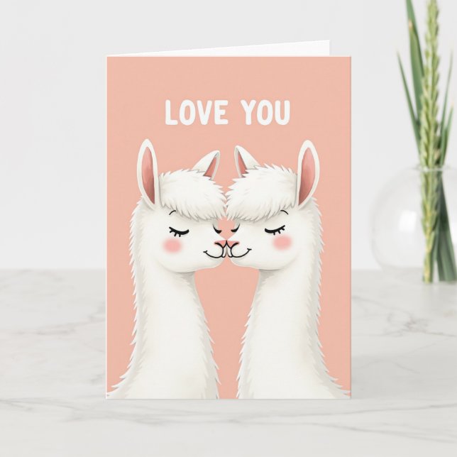 Cartão Love You Llama Kiss Card (Frente)