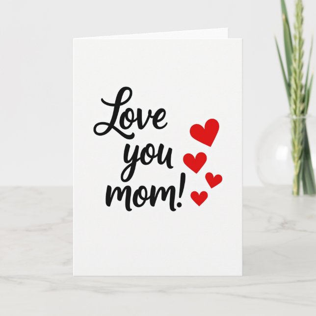 Cartão Love You Mom Hearts Card (Frente)