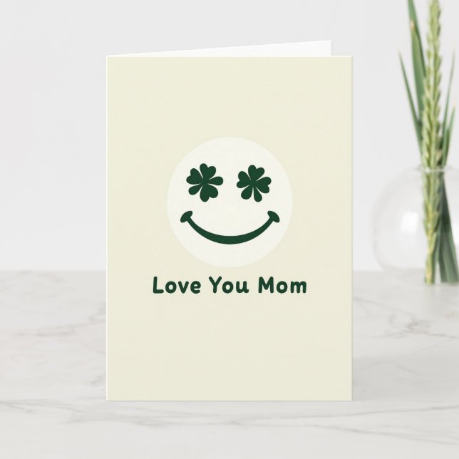Cartão Love You Mom Smiling Face Card (Frente)
