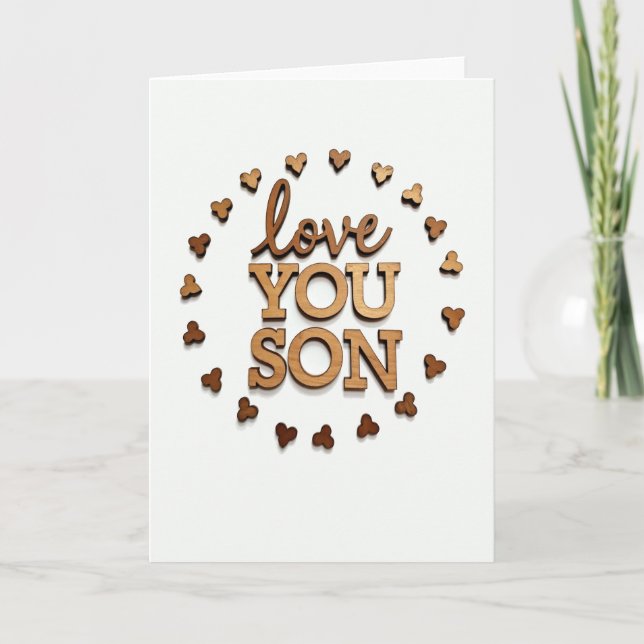 Cartão Love You Son Wooden Letter Card (Frente)