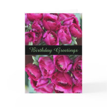 Lovely  CeriseFlowers  Birthday Greeting Card