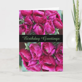 Cartão Lovely CeriseFlowers Birthday Greeting Card
