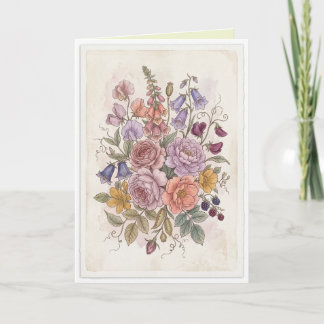 Cartão Lovely Flowers Boho Folk Blank Art Card