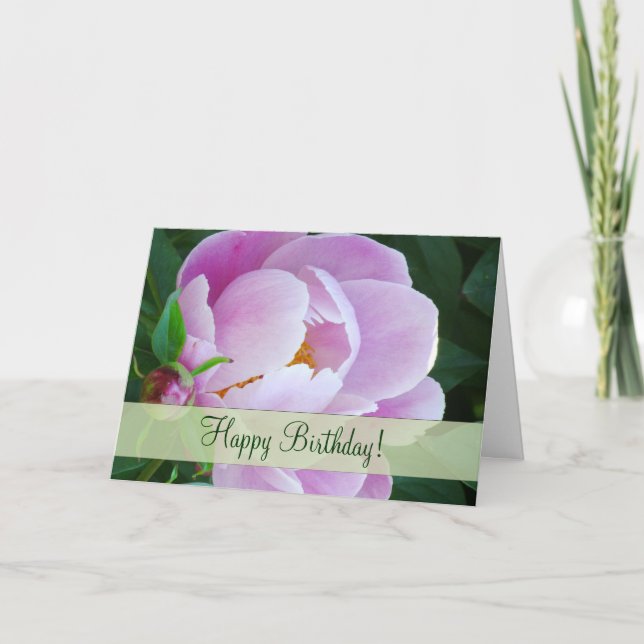 Cartão Lovely Japanese Peony  Birthday Greeting Card (Frente)