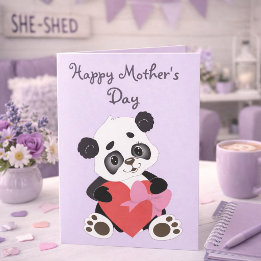 Cartão Lovely Lilac Panda Mother’s Day