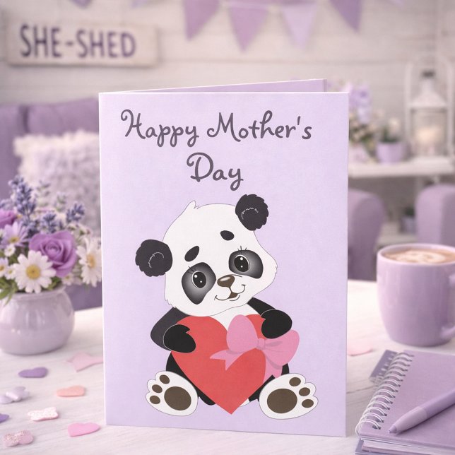 Cartão Lovely Lilac Panda Mother’s Day  (Criador carregado)
