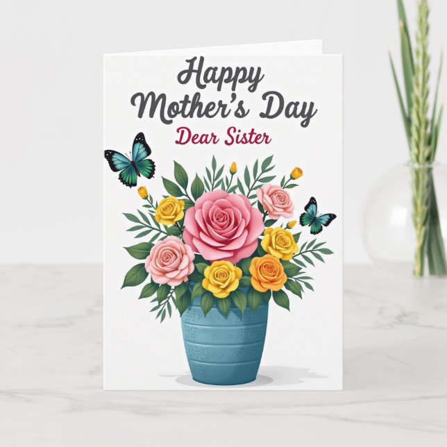 Cartão Lovely Mom Sister Day Card (Frente)