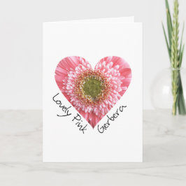 Cartão Lovely pink gerbera - Heart shape