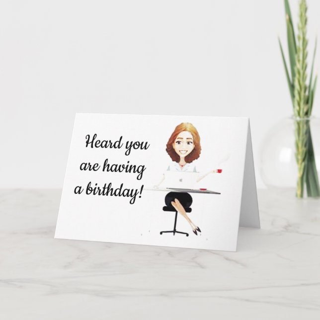 CARTÃO ***LOVELY WORKING LADY CELEBRATE YOUR BIRTHDAY*** (Frente)