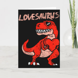 Cartão Lovesaurus Trex Dinossauro Coração Fofo Dia dos Na