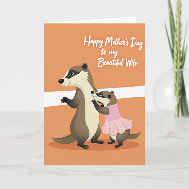 Cartão Loving Mustelids Mothers Day Card (Frente)
